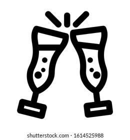 glass toast icon isolated sign symbol vector illustration - high quality black style vector icons
