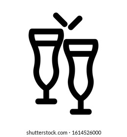 glass toast icon isolated sign symbol vector illustration - high quality black style vector icons

