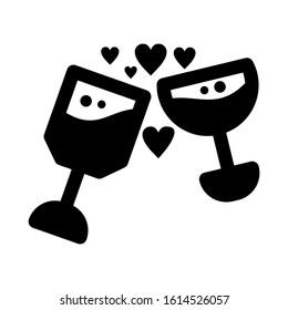 glass toast icon isolated sign symbol vector illustration - high quality black style vector icons
