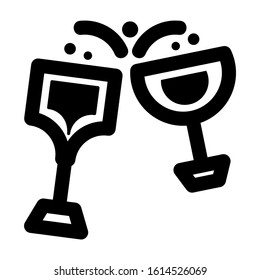 glass toast icon isolated sign symbol vector illustration - high quality black style vector icons
