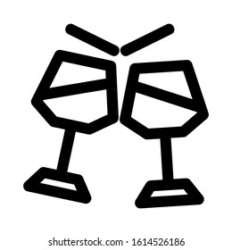 glass toast icon isolated sign symbol vector illustration - high quality black style vector icons
