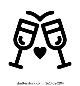 glass toast icon isolated sign symbol vector illustration - high quality black style vector icons
