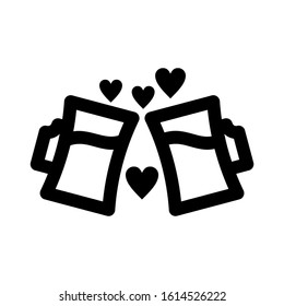 glass toast icon isolated sign symbol vector illustration - high quality black style vector icons
