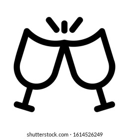 glass toast icon isolated sign symbol vector illustration - high quality black style vector icons

