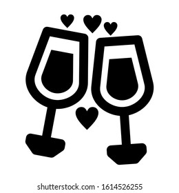 glass toast icon isolated sign symbol vector illustration - high quality black style vector icons
