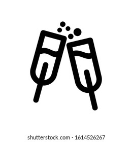 glass toast icon isolated sign symbol vector illustration - high quality black style vector icons
