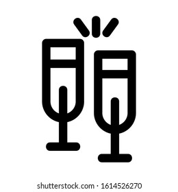 glass toast icon isolated sign symbol vector illustration - high quality black style vector icons
