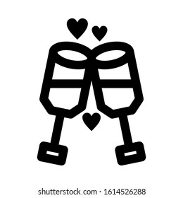 glass toast icon isolated sign symbol vector illustration - high quality black style vector icons
