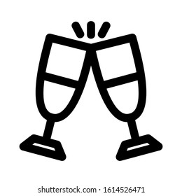 glass toast icon isolated sign symbol vector illustration - high quality black style vector icons
