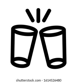 glass toast icon isolated sign symbol vector illustration - high quality black style vector icons
