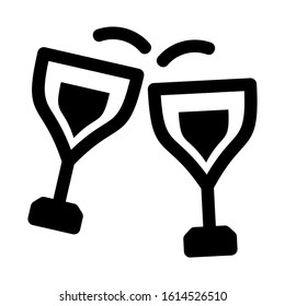 glass toast icon isolated sign symbol vector illustration - high quality black style vector icons
