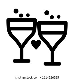 glass toast icon isolated sign symbol vector illustration - high quality black style vector icons
