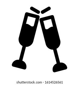 glass toast icon isolated sign symbol vector illustration - high quality black style vector icons
