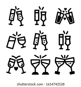 glass toast icon isolated sign symbol vector illustration - Collection of high quality black style vector icons
