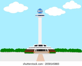 Glass Tower, a tourist attraction in Mukdahan. vector