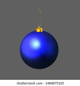 Glass toy Christmas isolated blue