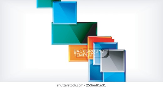 Glass toy style square shapes abstract design. Vector Illustration For Wallpaper, Banner, Background, Card, Book Illustration, landing page