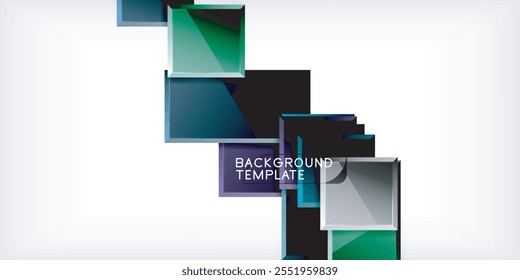 Glass toy style square shapes abstract design. Vector Illustration For Wallpaper, Banner, Background, Card, Book Illustration, landing page