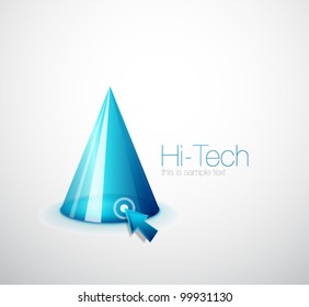 Glass translucent cone technology background