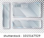 Glass transparent banners set. Vector glass plates with a place for inscriptions isolated on transparent background. Flat glass. Realistic 3D design. Vector transparent object 10 eps.