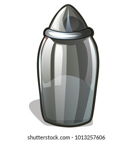 Glass or transparent clear plastic jar to store bulk products isolated on white background. Vector cartoon close-up illustration.