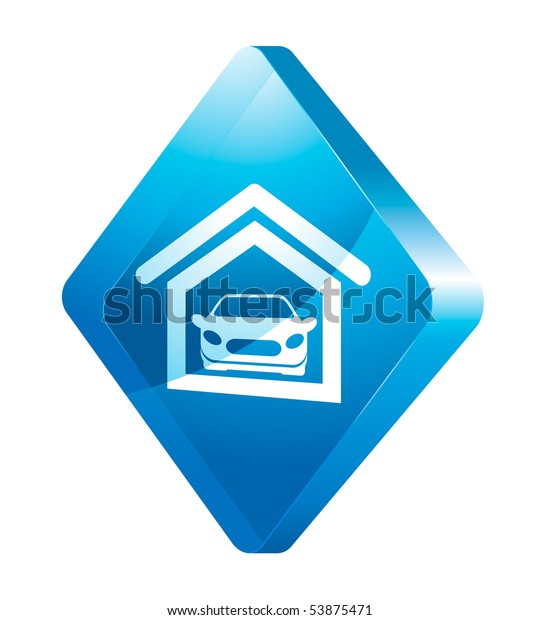 Glass Transparent Color Icon Garage Stock Vector Royalty Free