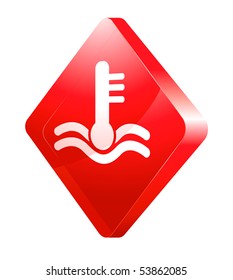 glass transparent color icon of sensor of the temperature