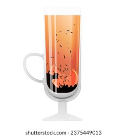 Glass transparent cup isolated on transparent background.