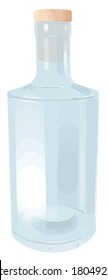Glass transparent empty bottle illustration vector element isolated on a white background