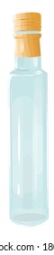 Glass transparent empty designed oil bottle illustration vector element isolated on a white background