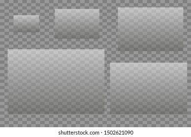 Glass transparent on a transparency grid of different sizes.