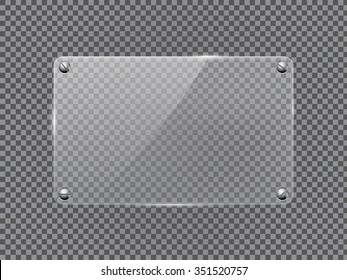 Glass transparent plate. Vector isolated on transparent background