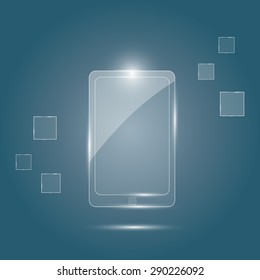 A glass transparent smartphone - vector 