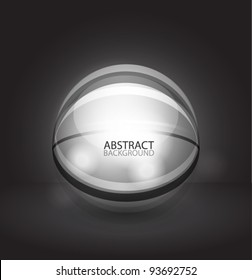 Glass transparent sphere with sample text