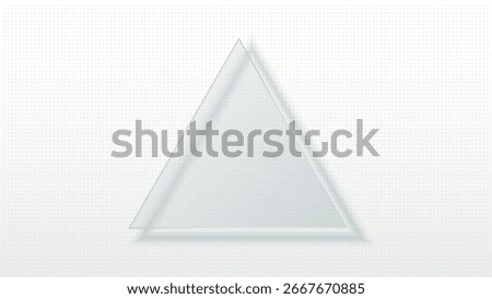 Glass transparent triangle geometric design element vector object on light background