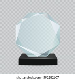 Premio trofeo transparente de cristal.