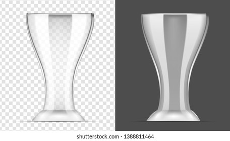 Glass transparent vase. Vector realistic image.
