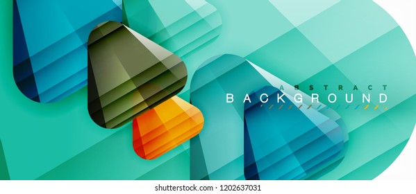 Triángulos de vidrio composición geométrica moderna, fondo abstracto, diseño vectorial