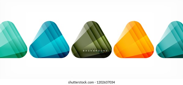 Triángulos de vidrio composición geométrica moderna, fondo abstracto, diseño vectorial