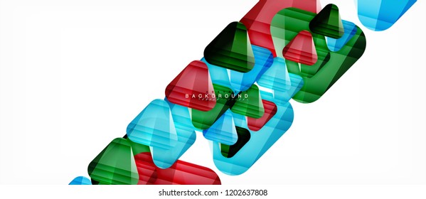 Triángulos de vidrio composición geométrica moderna, fondo abstracto, diseño vectorial