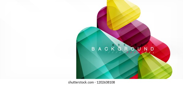 Triángulos de vidrio composición geométrica moderna, fondo abstracto, diseño vectorial