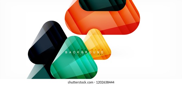 Dreiecke aus Glas, moderne geometrische Zusammensetzung, abstrakter Hintergrund, Vektordesign