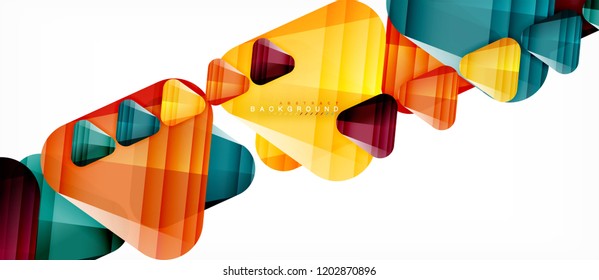 Glass triangles modern geometric composition, abstract background, vector design