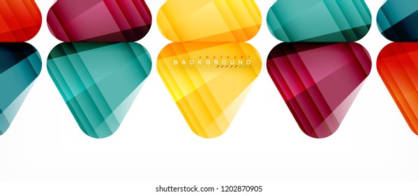Dreiecke aus Glas, moderne geometrische Zusammensetzung, abstrakter Hintergrund, Vektordesign