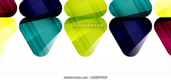 Glass triangles modern geometric composition, abstract background, vector design
