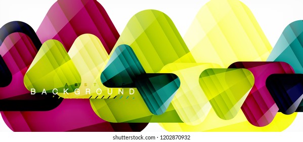 Glass triangles modern geometric composition, abstract background, vector design