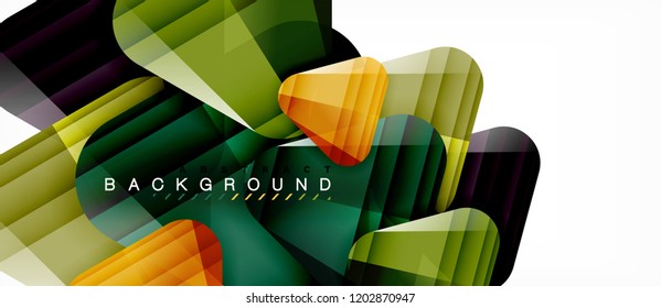 Glass triangles modern geometric composition, abstract background, vector design