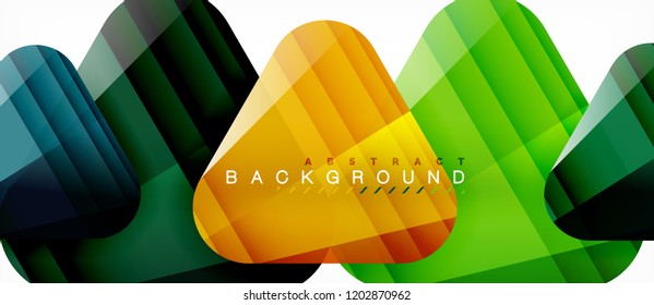 Dreiecke aus Glas, moderne geometrische Zusammensetzung, abstrakter Hintergrund, Vektordesign