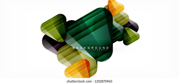 Glass triangles modern geometric composition, abstract background, vector design