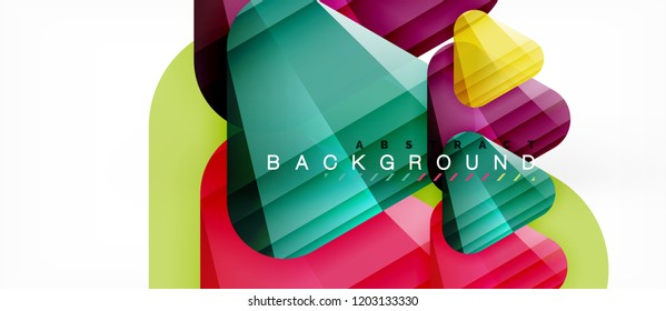 Glass triangles modern geometric composition, abstract background, vector design